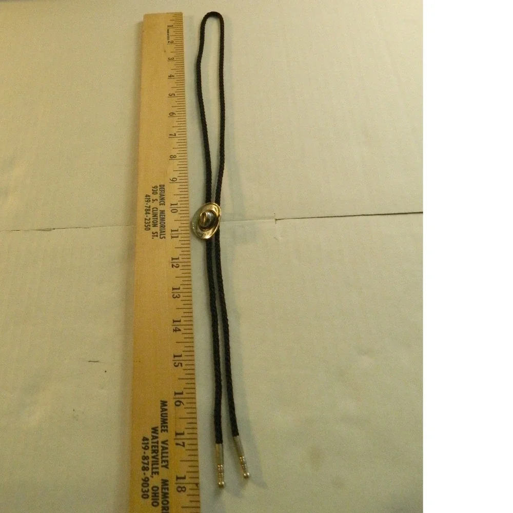 Unbranded Bolo Tie Men Black Silver Cowboy Hat Slide Western Americana Stetson